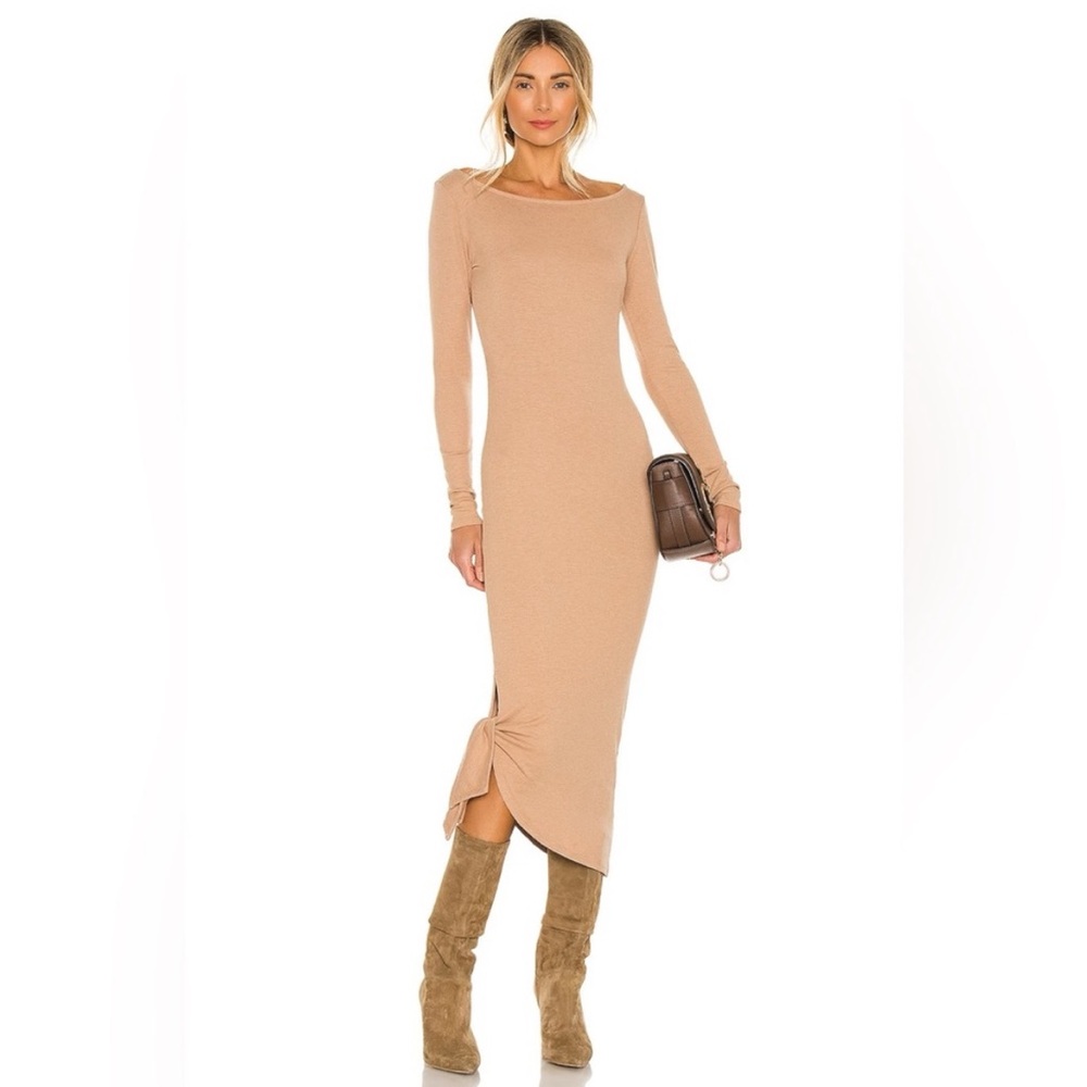 Michael Costello X Revolve ribbed tied hem dress XL